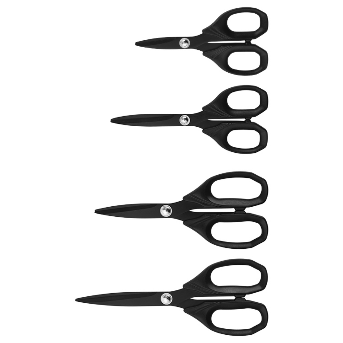 FASAKA 4PCS Office Scissors – Titanium Coated Scissors | School Scissors Multi Size